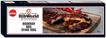 Bourbon BBQ Spare Ribs von RibWorld im aktuellen REWE Prospekt für 7,49 €